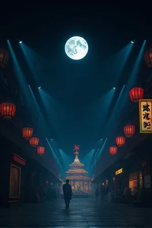午夜影视本周主推竖版海报：紫色夜空中一扇亮着灯的窗与远处灯塔轮廓